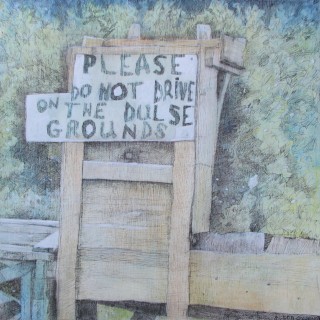 Please Do Not Drive...12"x12" Mixed Media