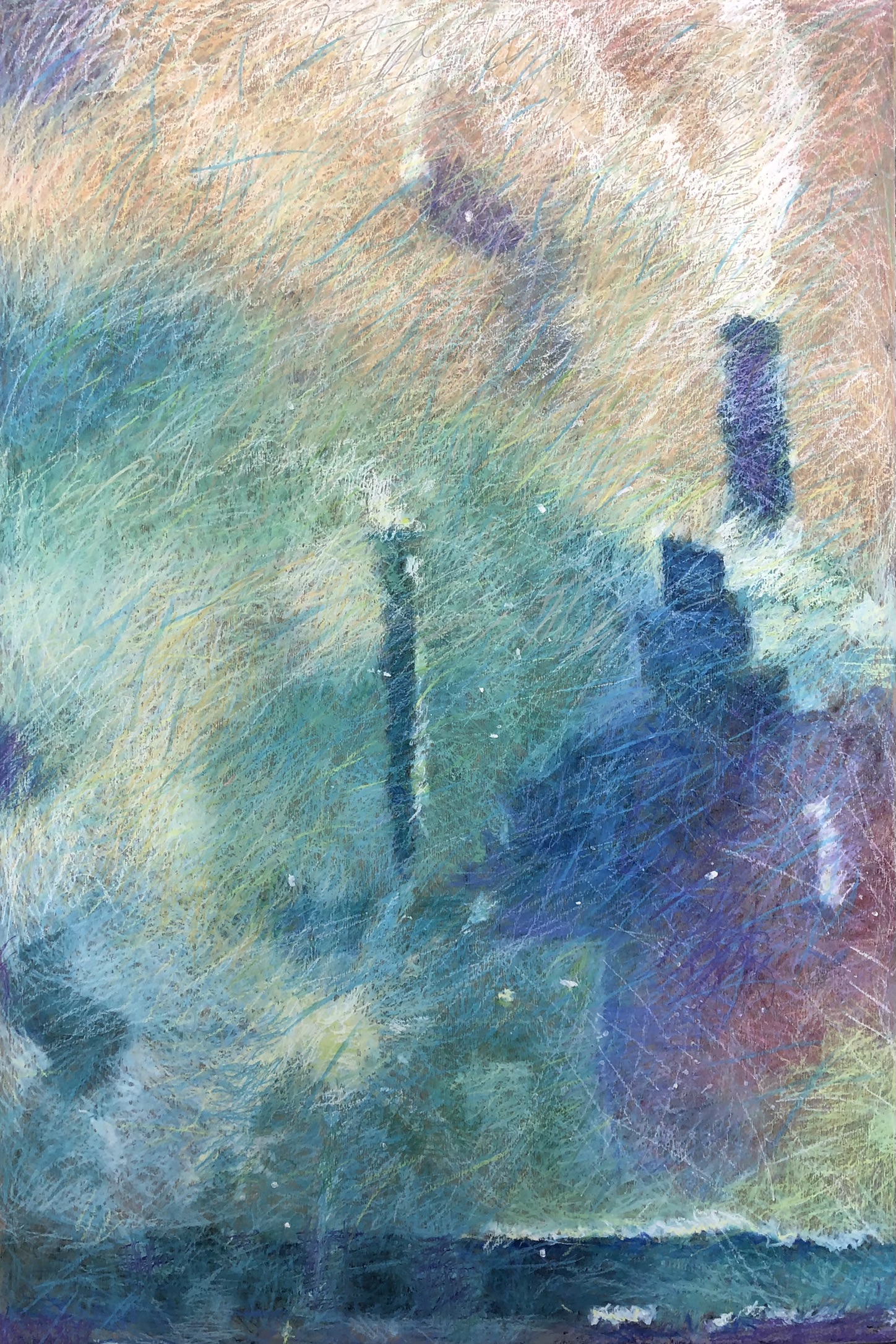 Sudden Squall 36x24" oil pastel by Aleda O'Connor