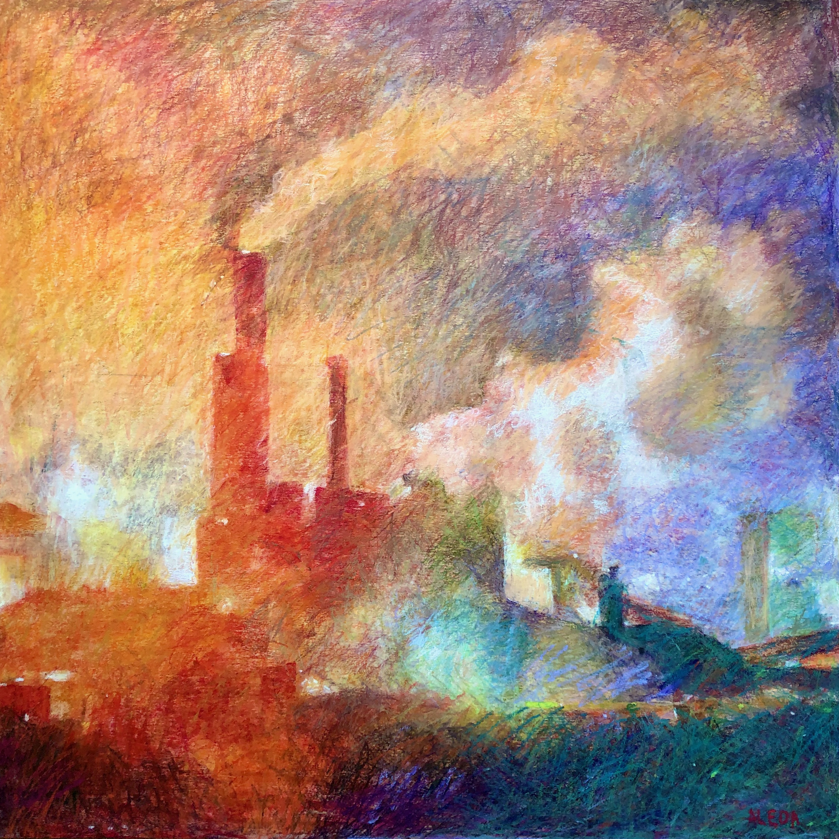 Inferno 30" x 30" by Aleda O'Connor