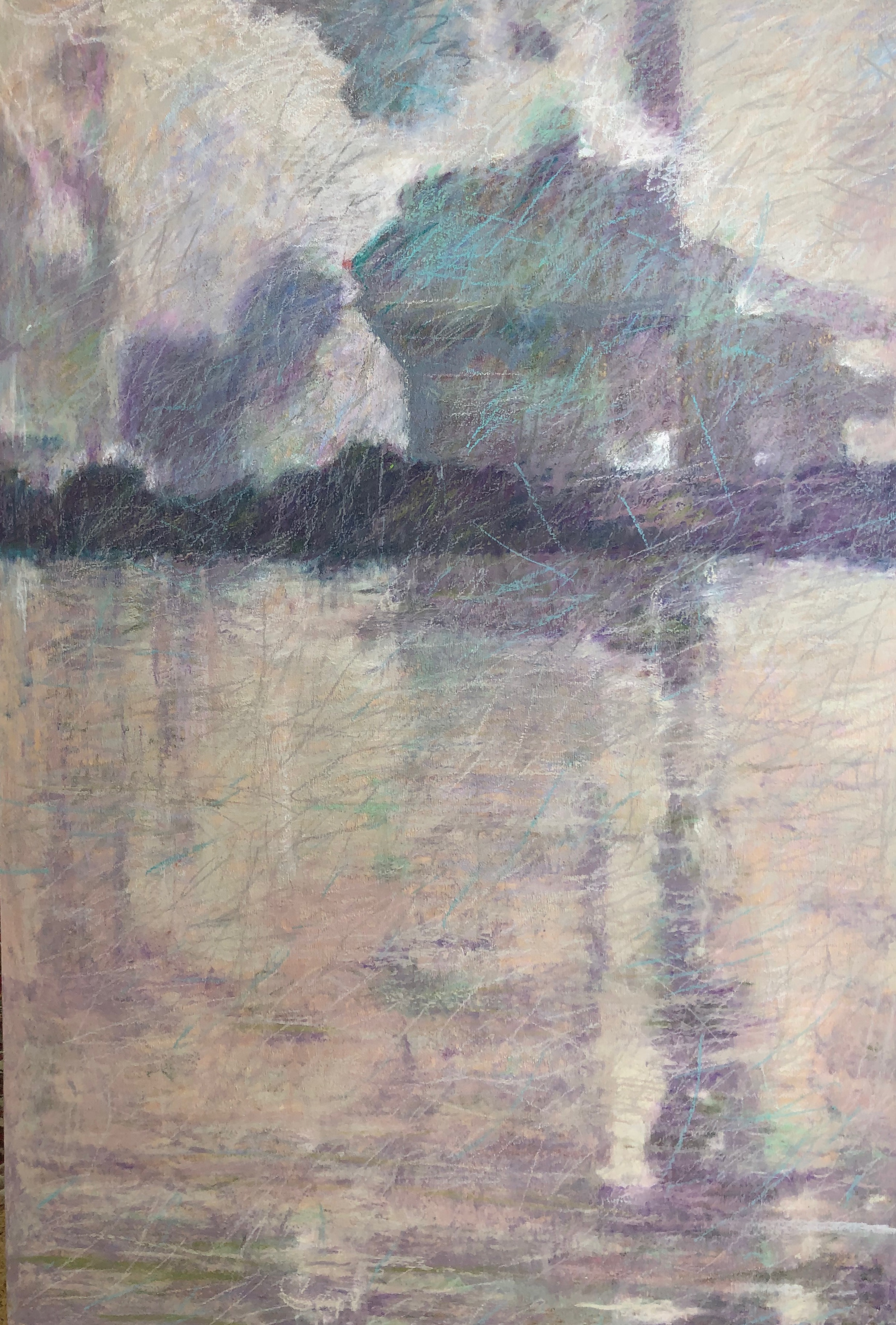 Reflection 36x24" oil pastel by Aleda O'Connor